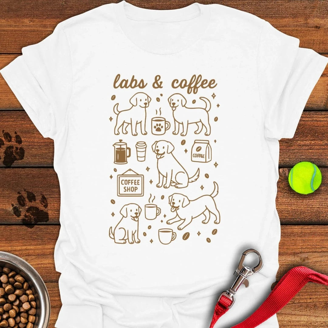 Labs & Coffee Doodle T-Shirt White
