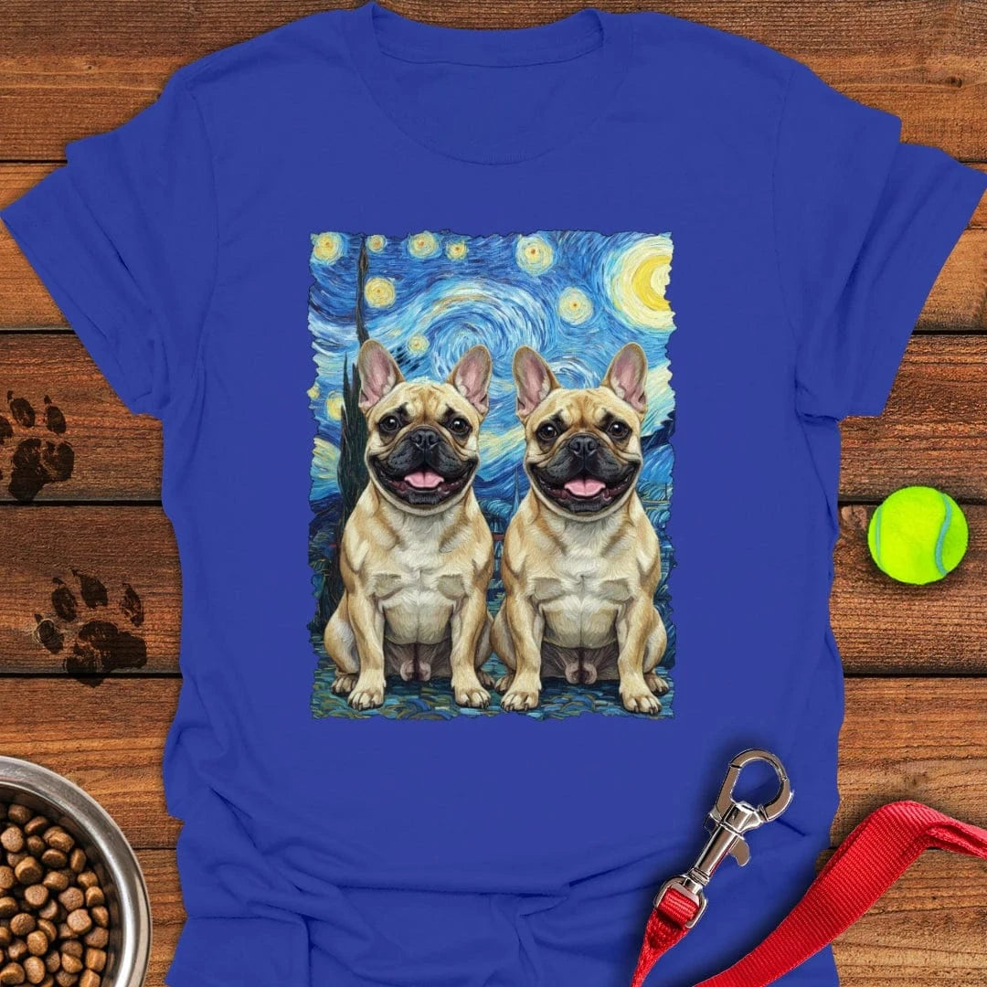 French Bulldogs Starry Night T-Shirt Royal