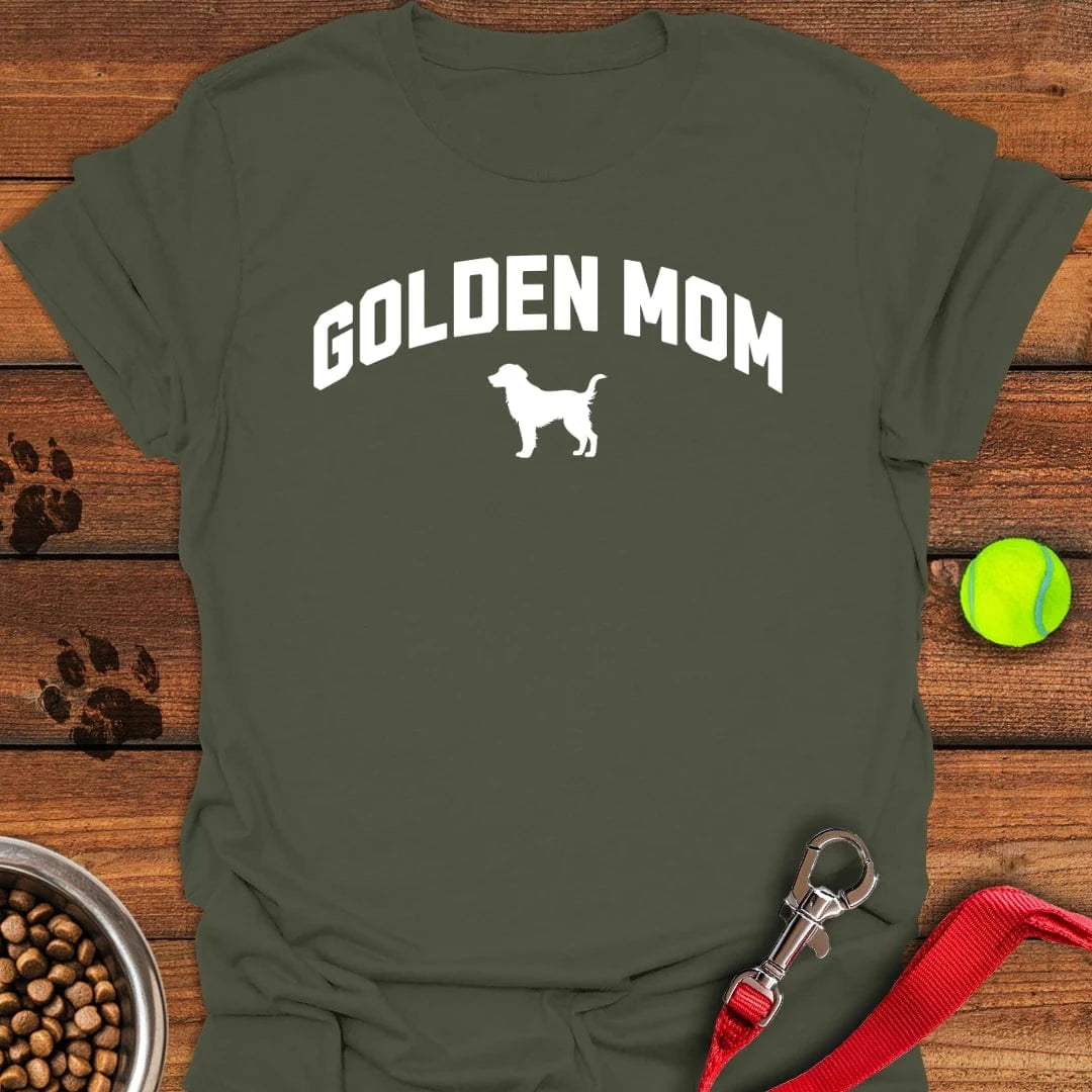 Golden Retriever Mom T-Shirt Military Green