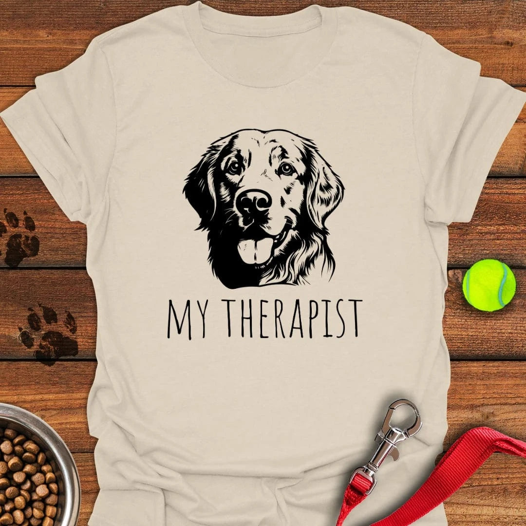 Golden Retriever My Therapist T-Shirt Natural