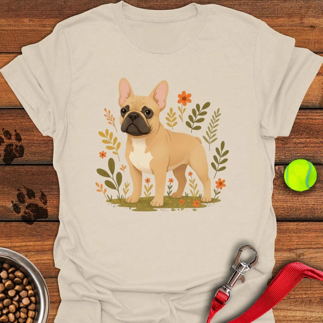 French Bulldog Flowers T-Shirt Natural