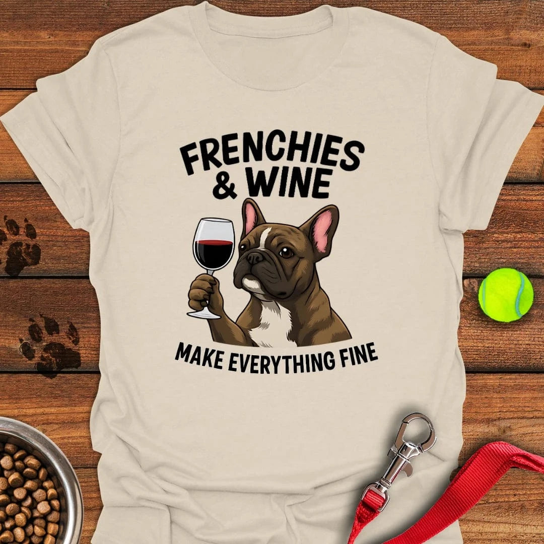 Frenchies & Wine T-Shirt Natural