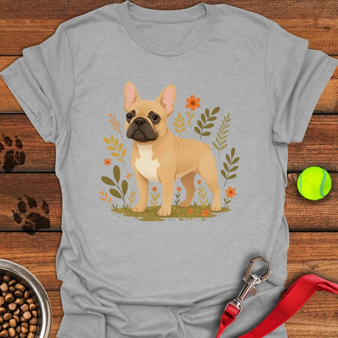 French Bulldog Flowers T-Shirt Sport Grey
