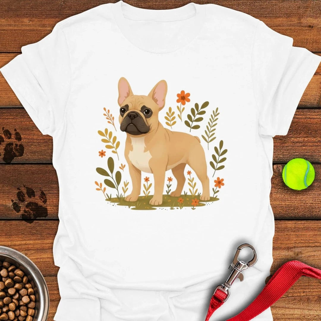 French Bulldog Flowers T-Shirt White