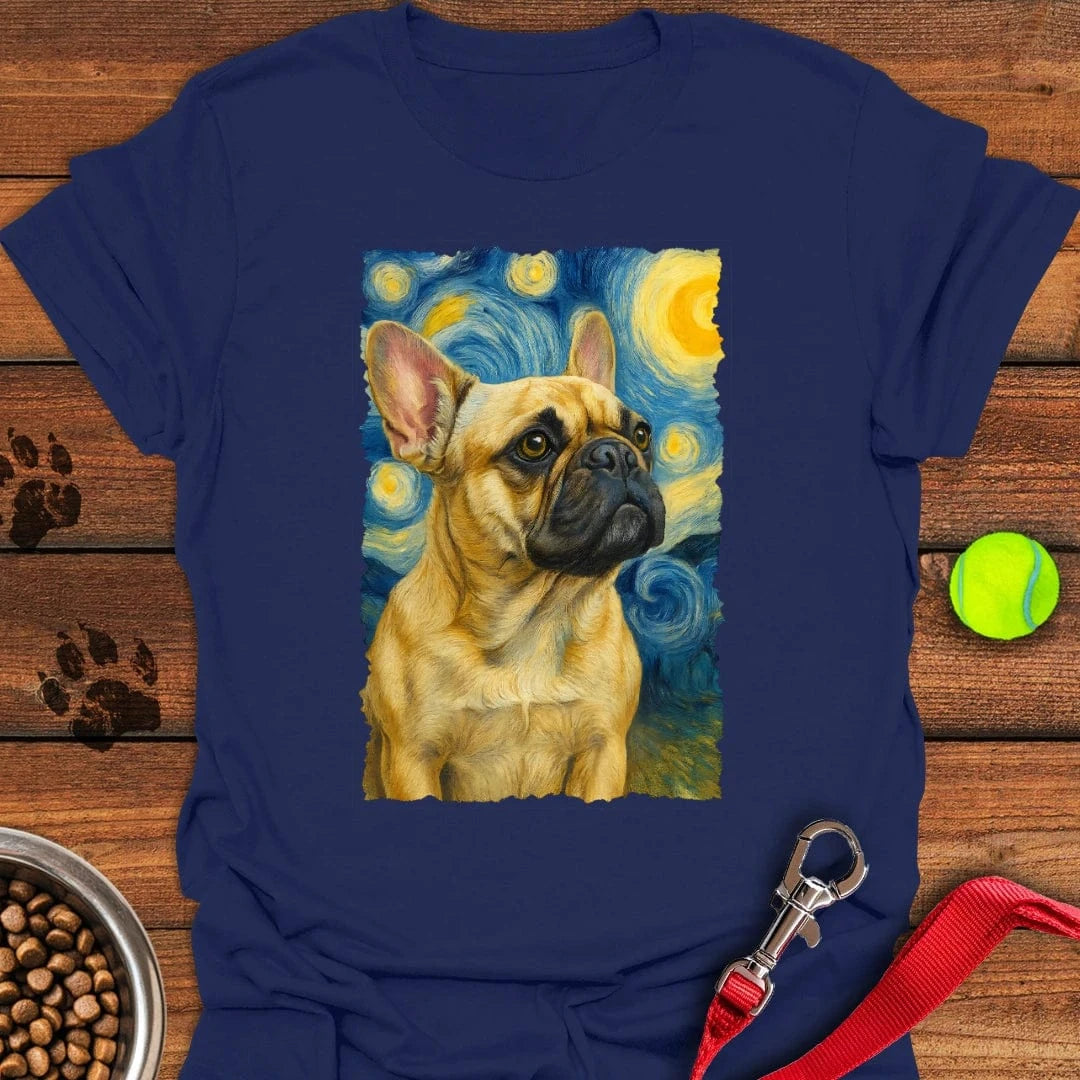 French Bulldog van Gogh T-Shirt Navy