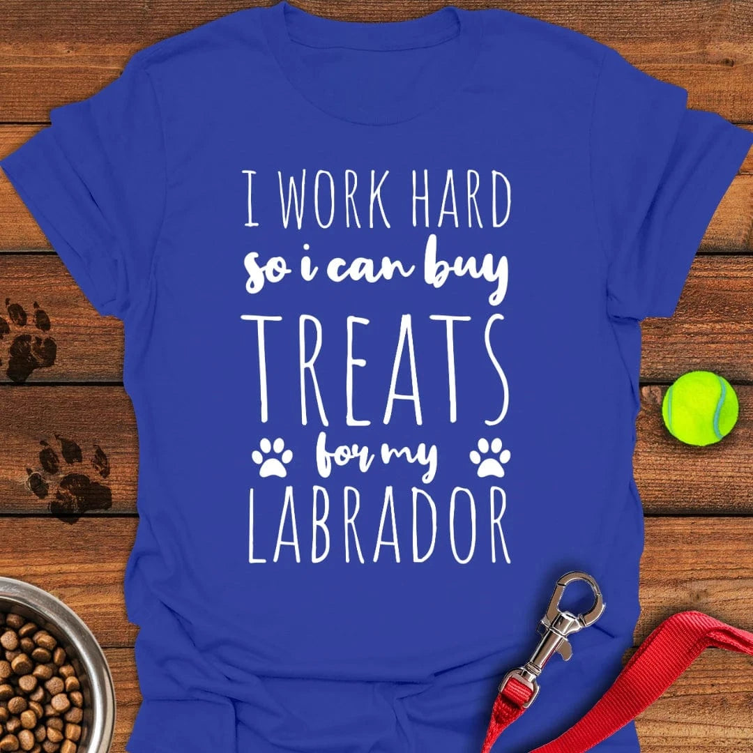 Work For Treats Labrador T-Shirt Royal