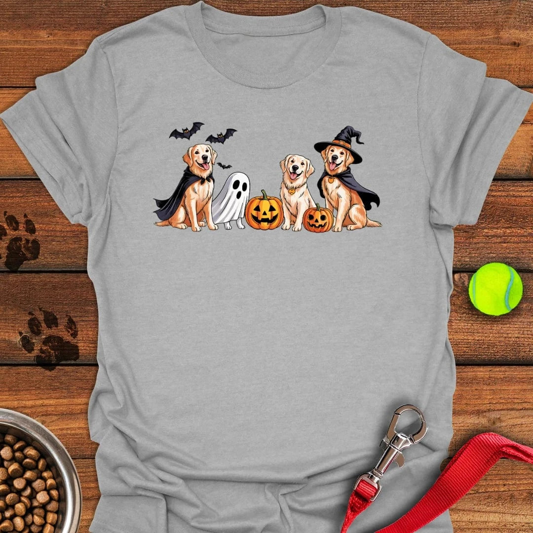 Golden Retriever Halloween T-Shirt Sport Grey