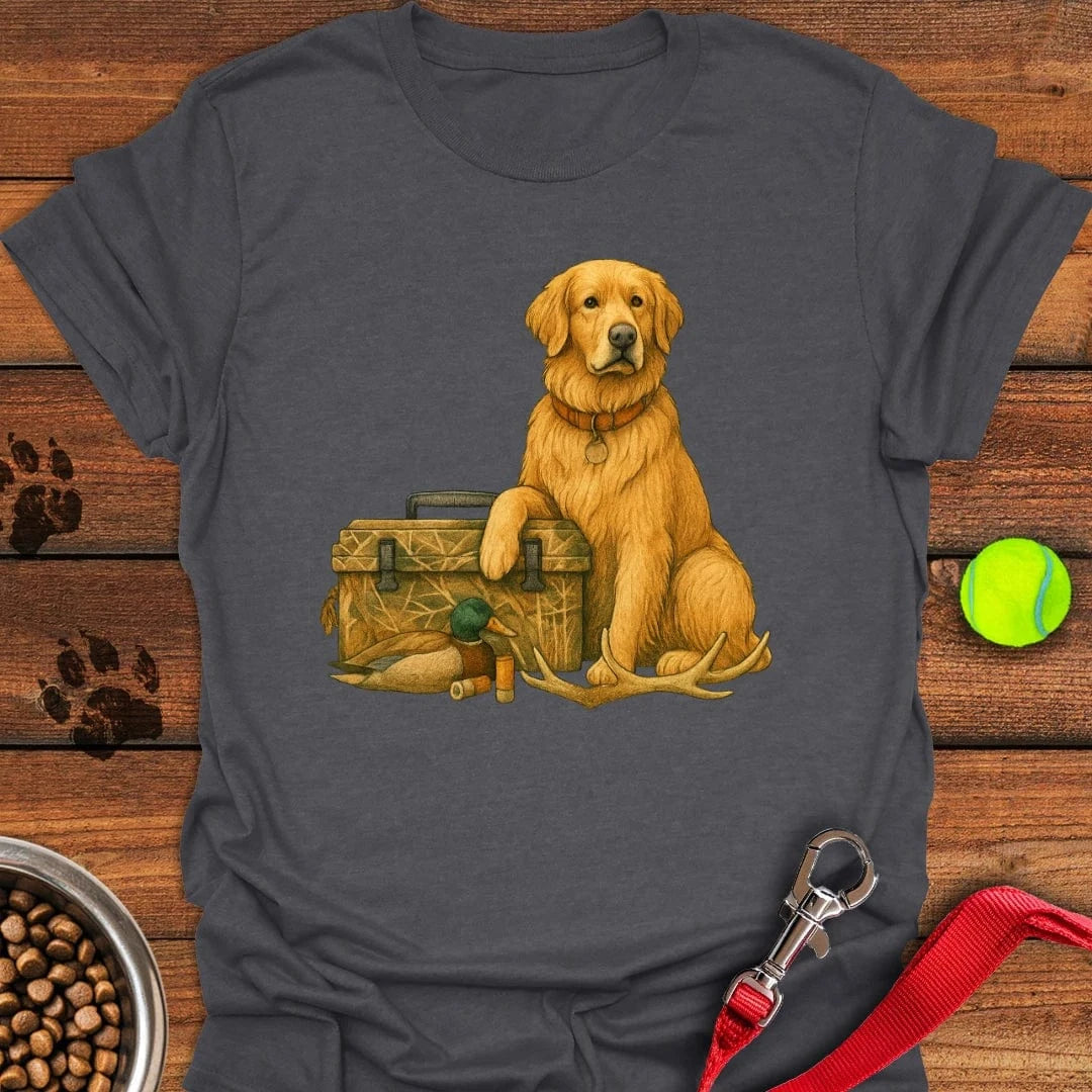 Golden Retriever Hunting T-Shirt Dark Heather
