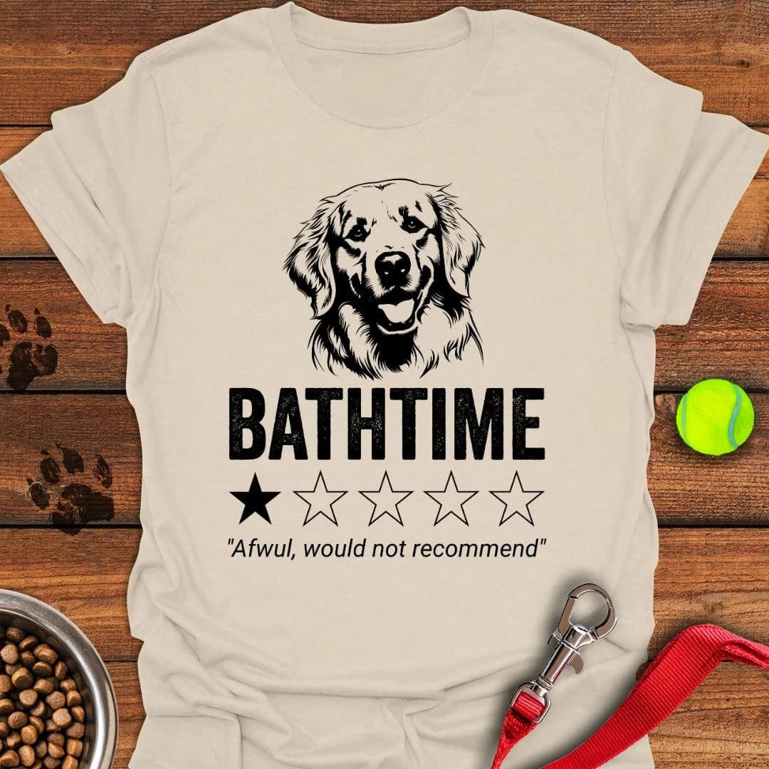 Golden Retriever Bathtime Review T-Shirt Natural