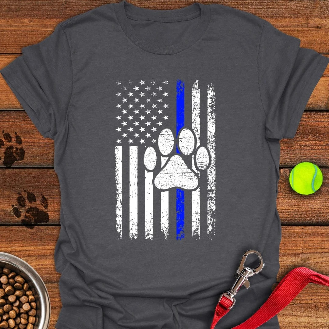 K9 Police Dog Blue Line T-Shirt Dark Heather