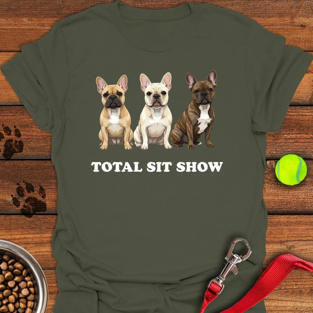 French Bulldog Sit Show T-Shirt Military Green