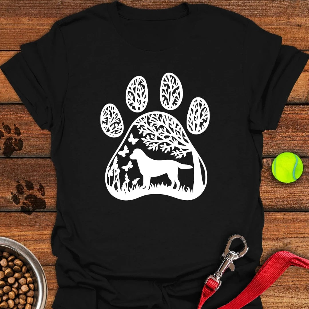 Labrador Nature Paw T-Shirt Black