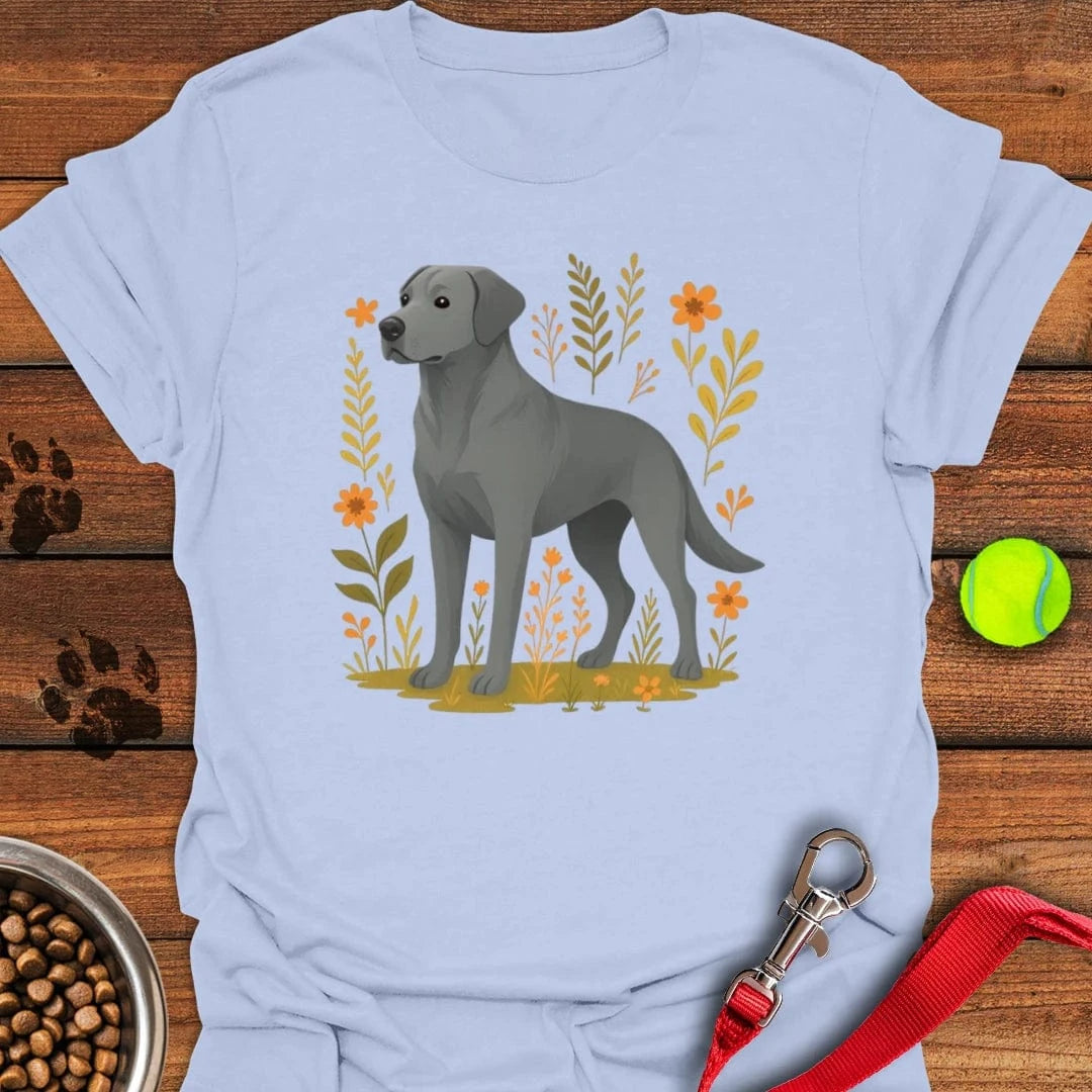 Silver Labrador T-Shirt Light Blue