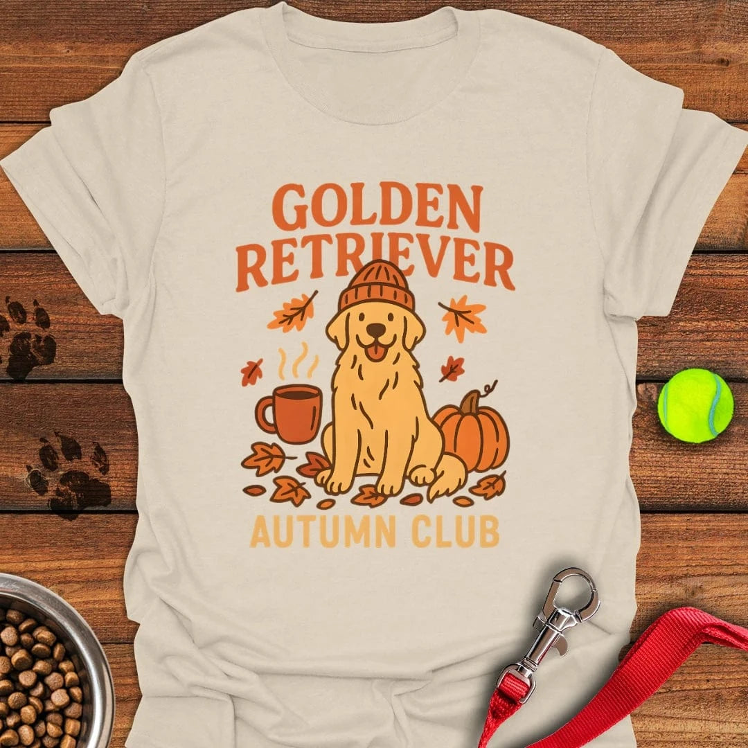 Golden Retriever Autumn T-Shirt Natural