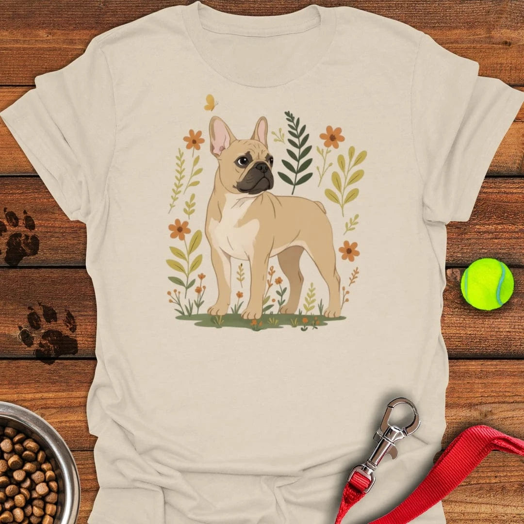 French Bulldog Flowers T-Shirt Natural