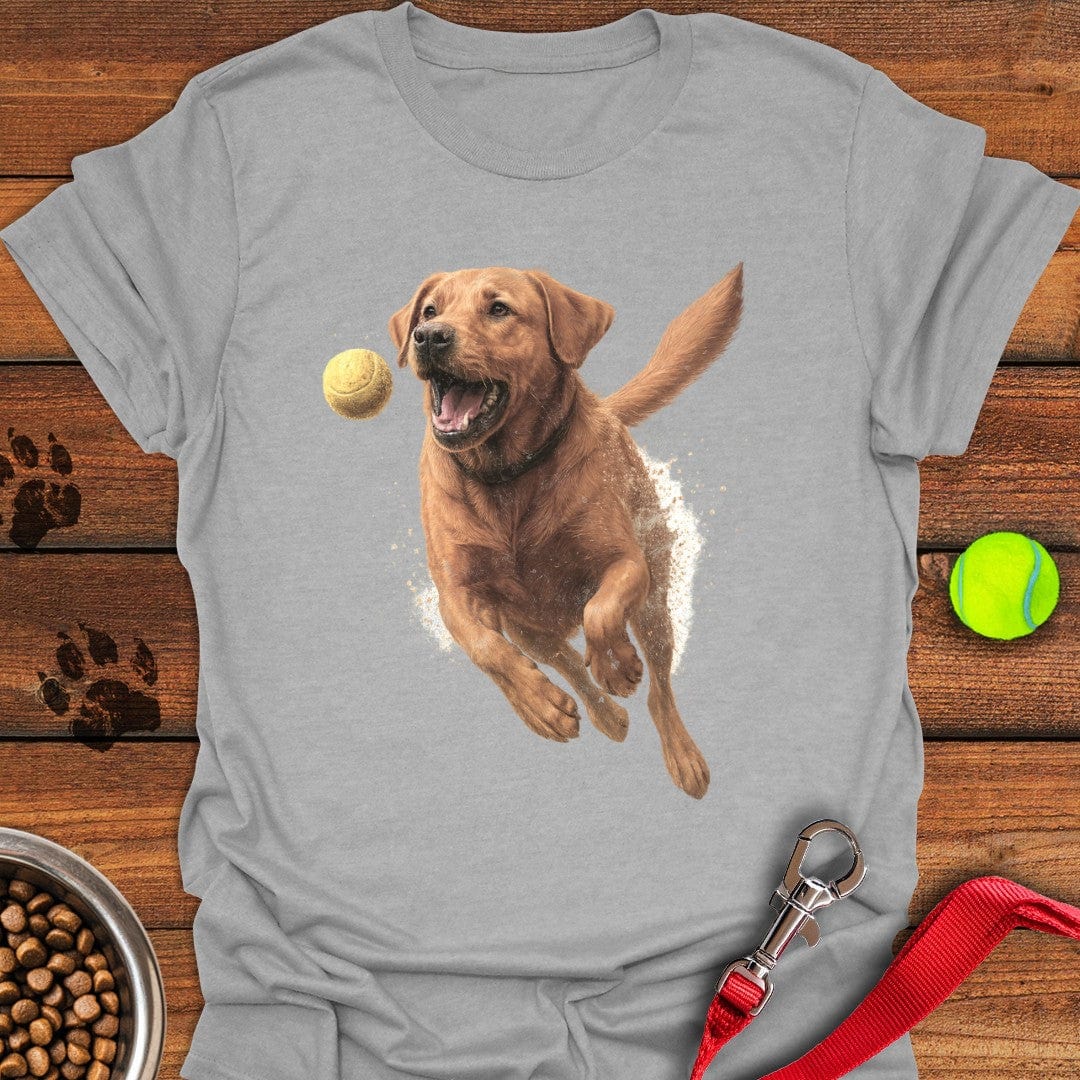 Fox Red Labrador Running Floral T-Shirt Sport Grey