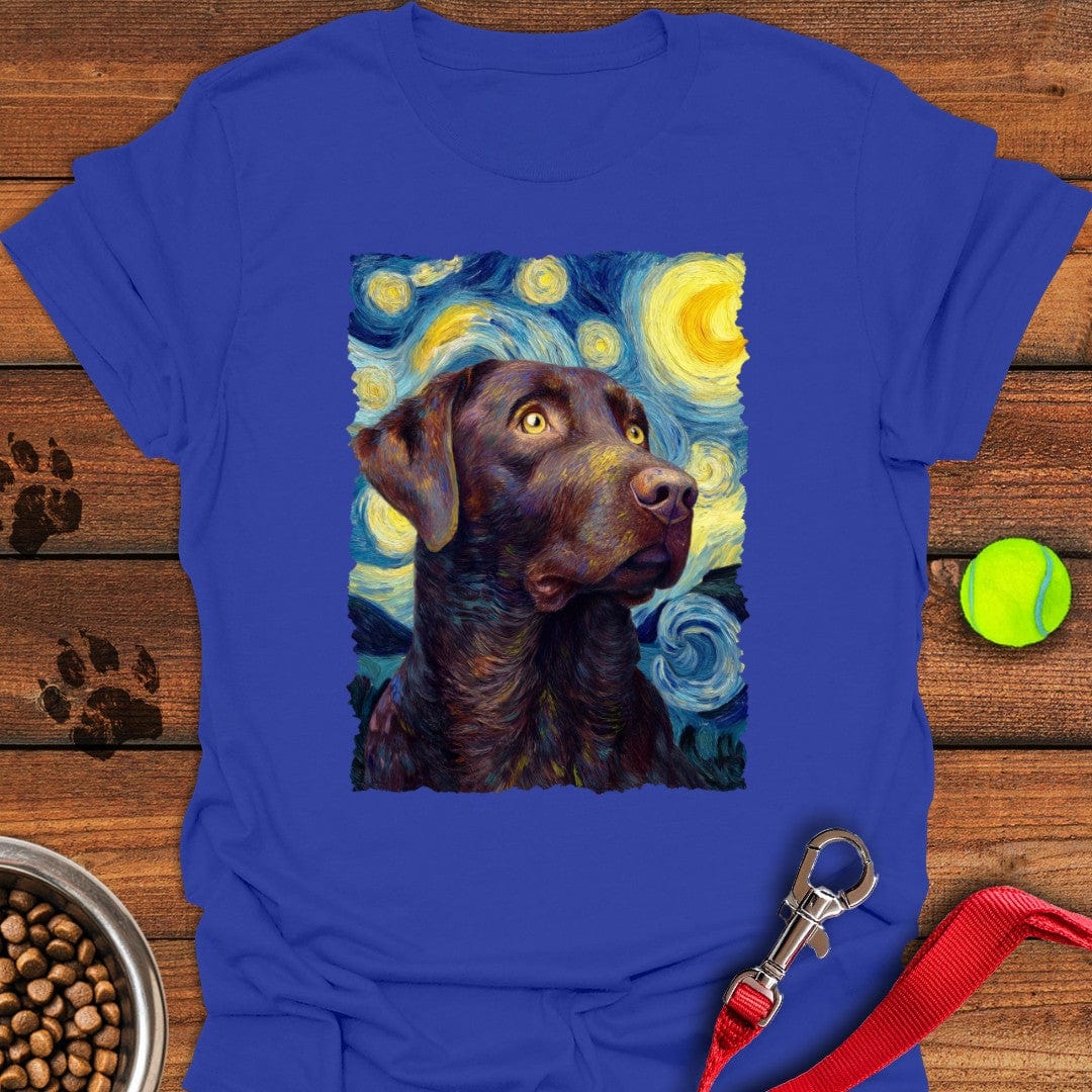 Chocolate Labrador Starry Night T-Shirt Royal
