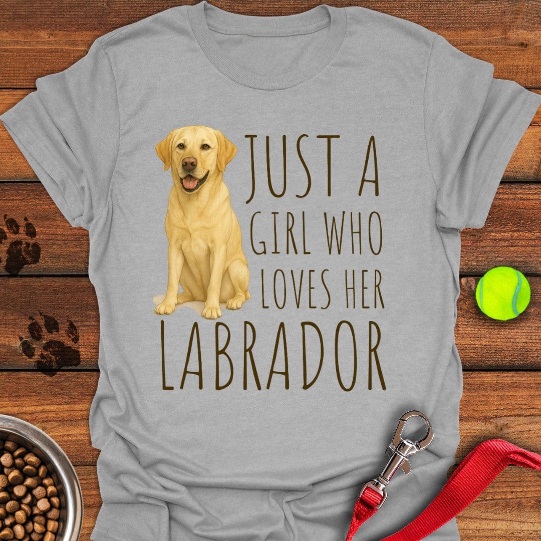 Just a Girl Who Loves Her Labrador T-Shirt Sport Grey