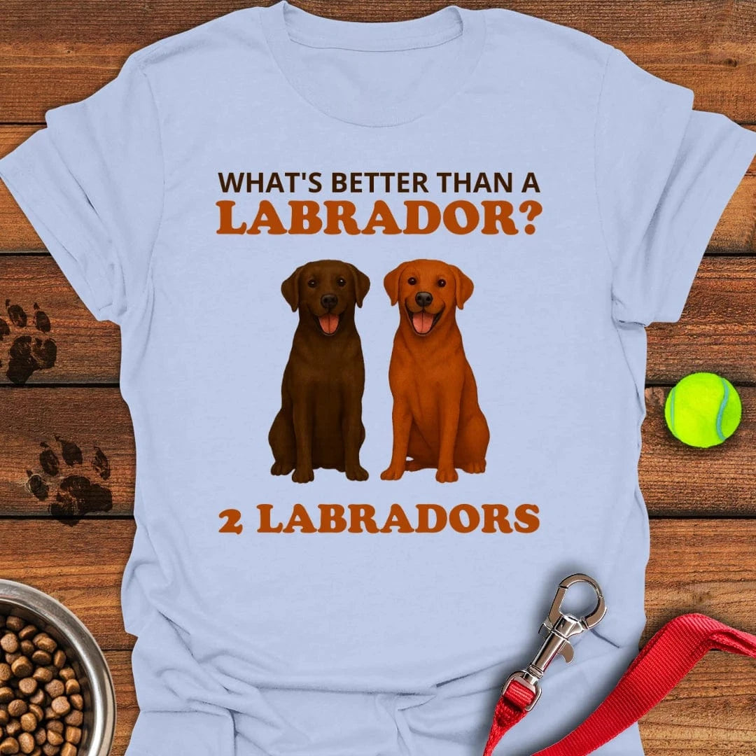 Fox Red and Chocolate Labrador T-Shirt Light Blue