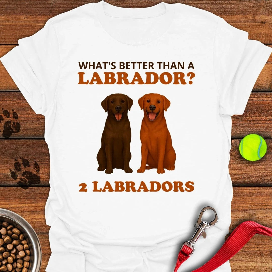 Fox Red and Chocolate Labrador T-Shirt White