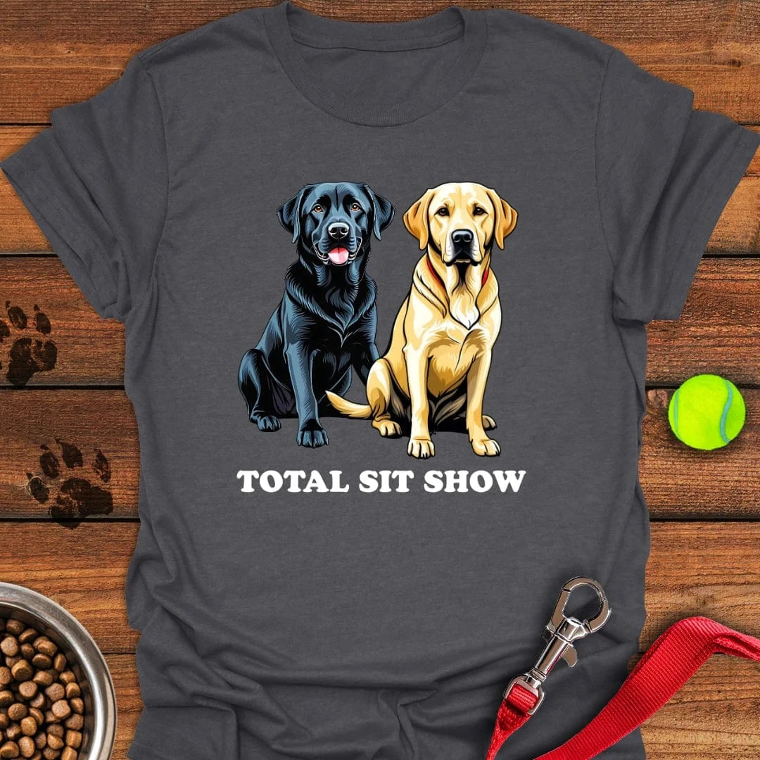Total Sit Show Yellow & Black Lab T-Shirt Dark Heather