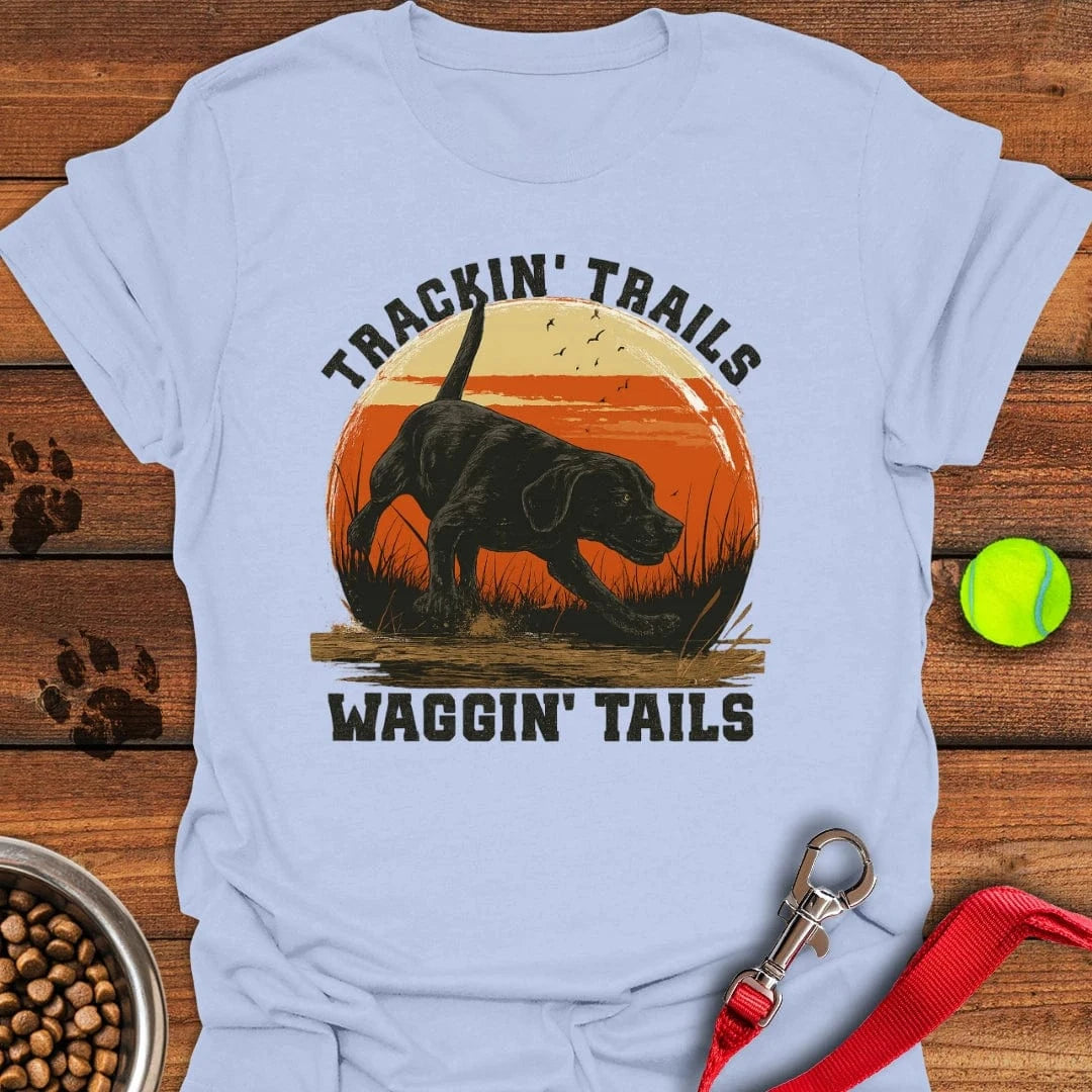 Black Labrador Hunting T-Shirt Light Blue