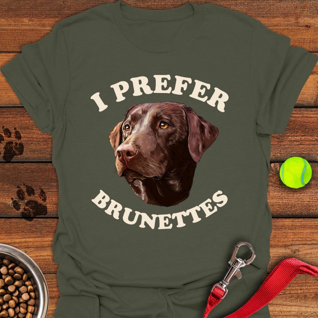 I Prefer Brunettes Labrador T-Shirt Military Green