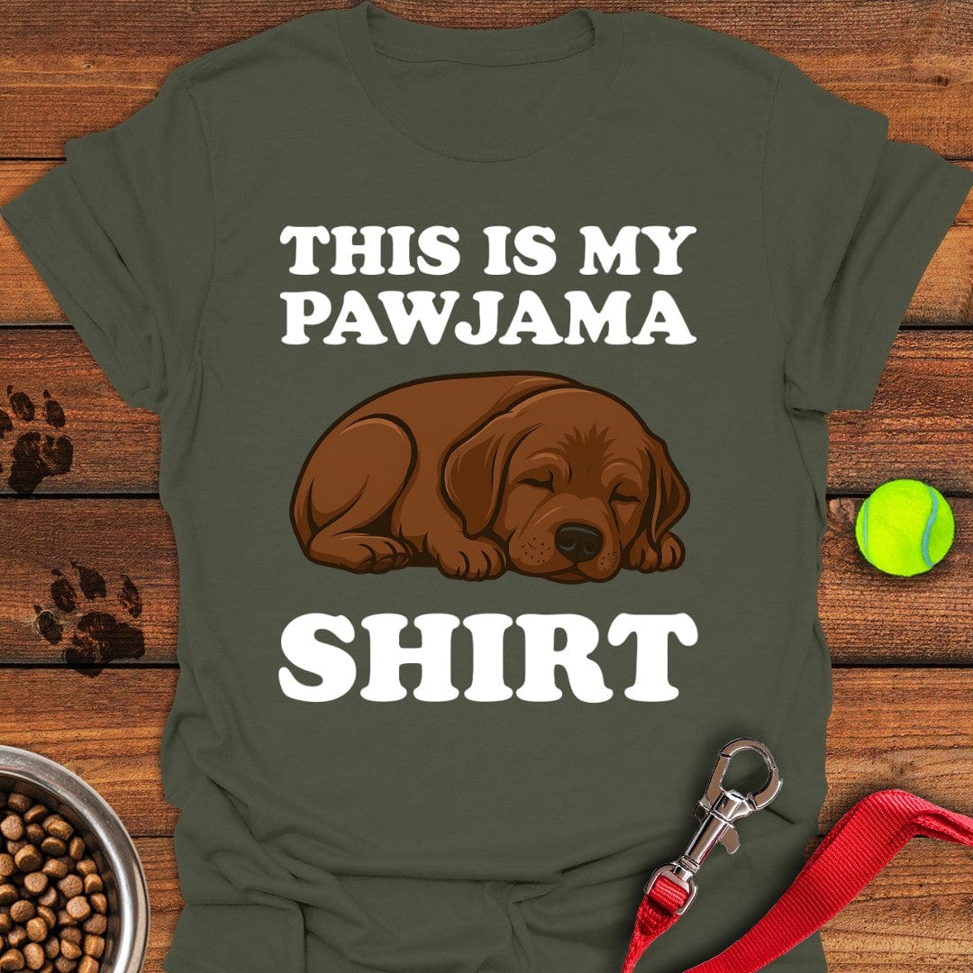 Chocolate Labrador Pajama T-Shirt Military Green
