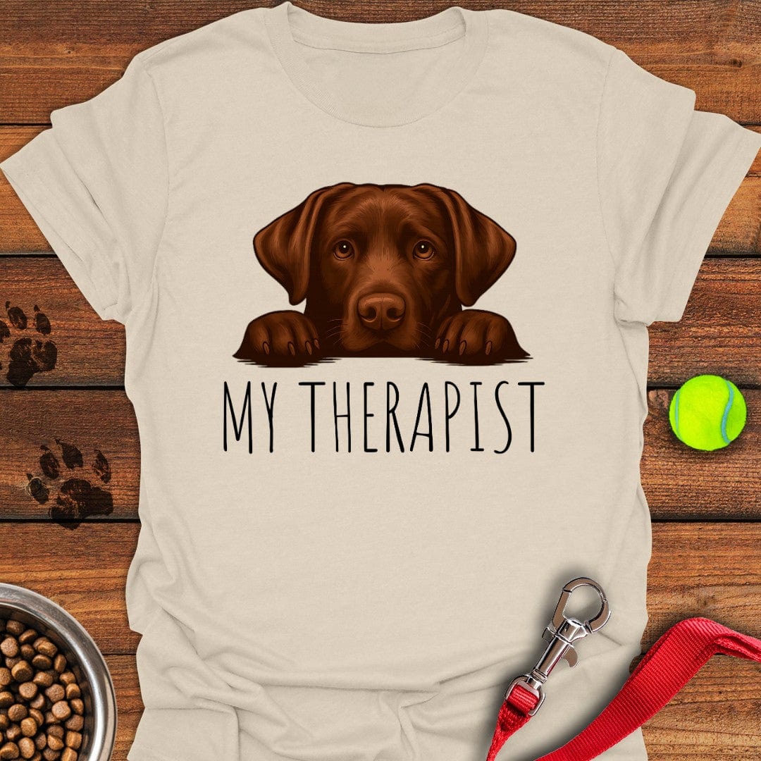My Therapist Chocolate Lab T-Shirt Natural