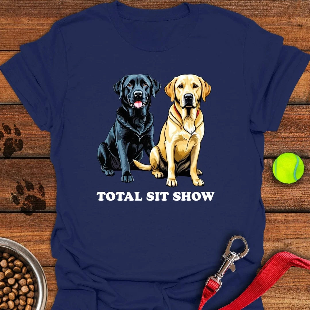 Total Sit Show Yellow & Black Lab T-Shirt Navy