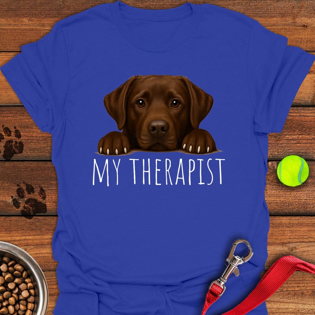 My Therapist Chocolate Lab T-Shirt Royal
