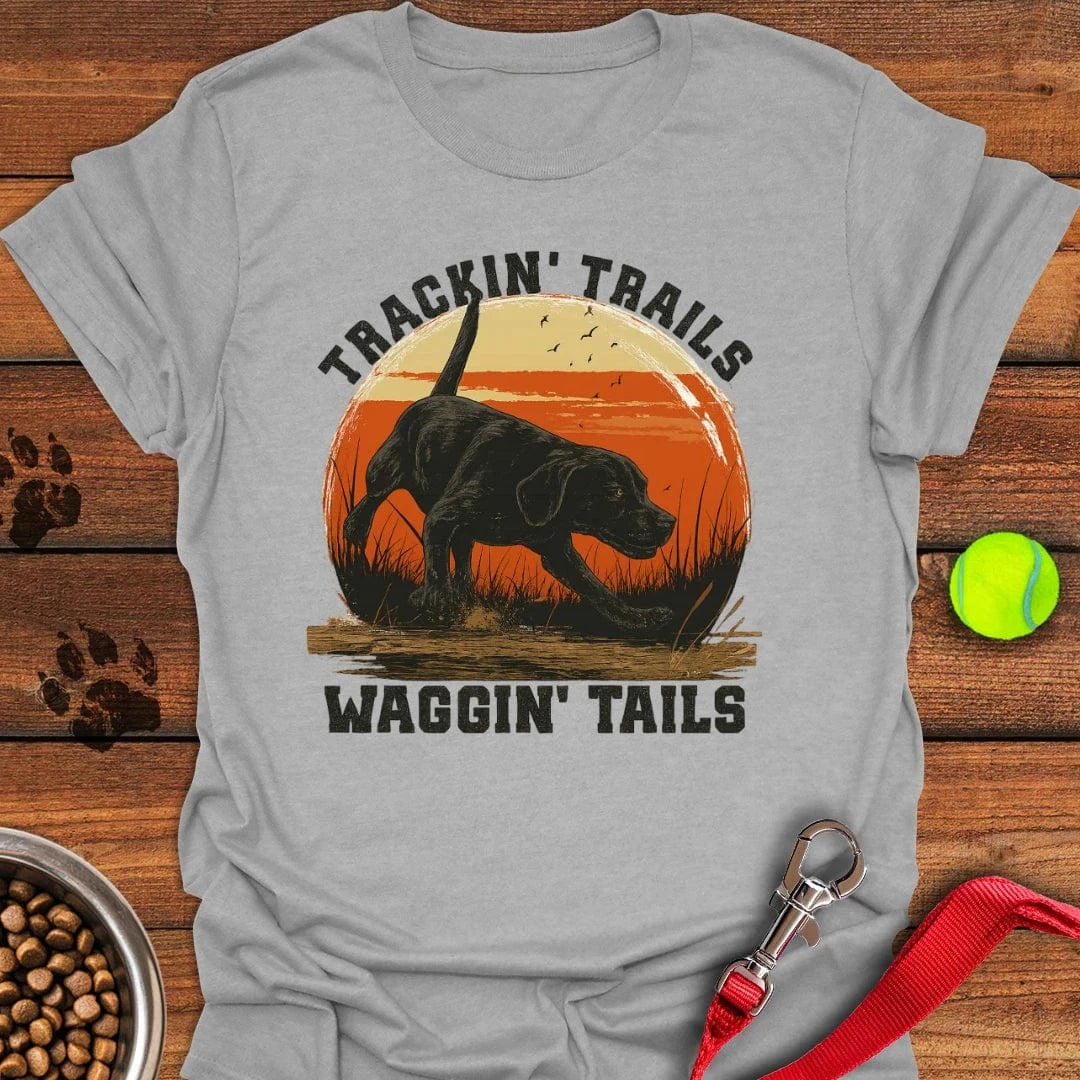 Black Labrador Hunting T-Shirt Sport Grey