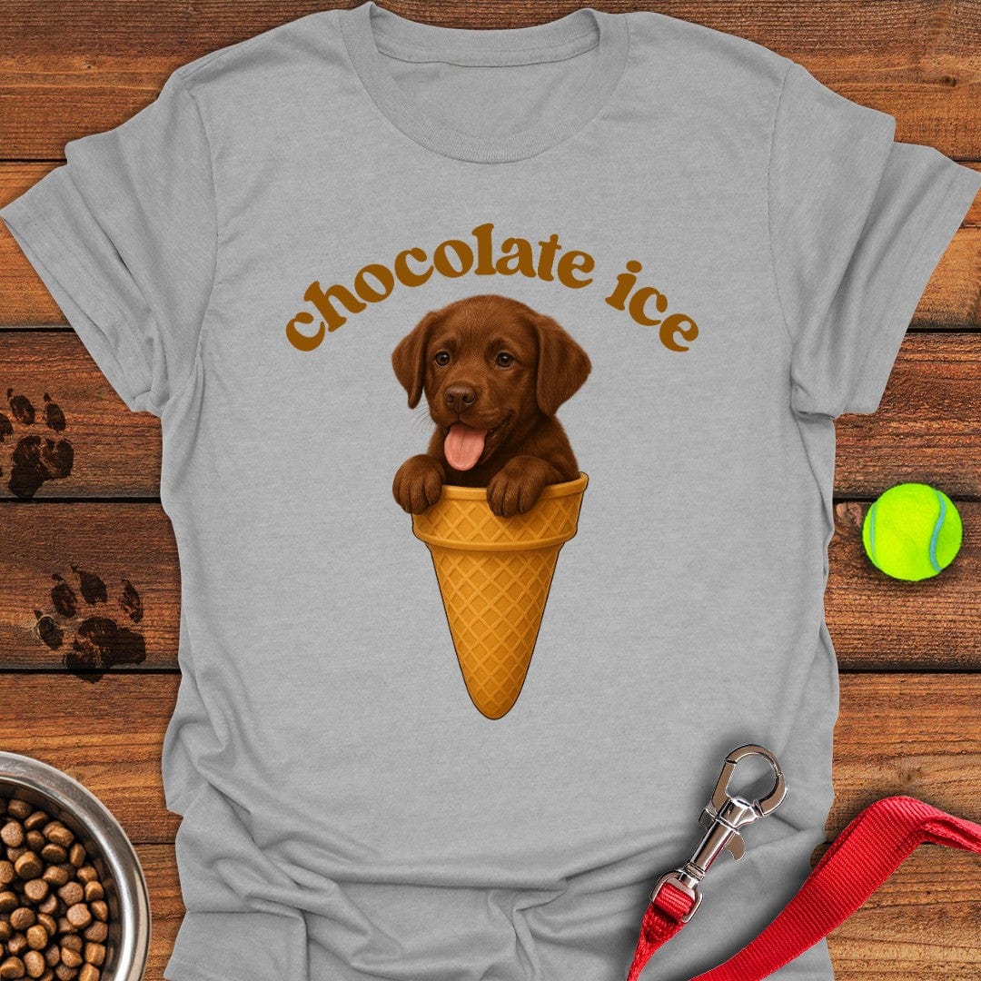 Chocolate Ice Labrador Puppy T-Shirt Sport Grey