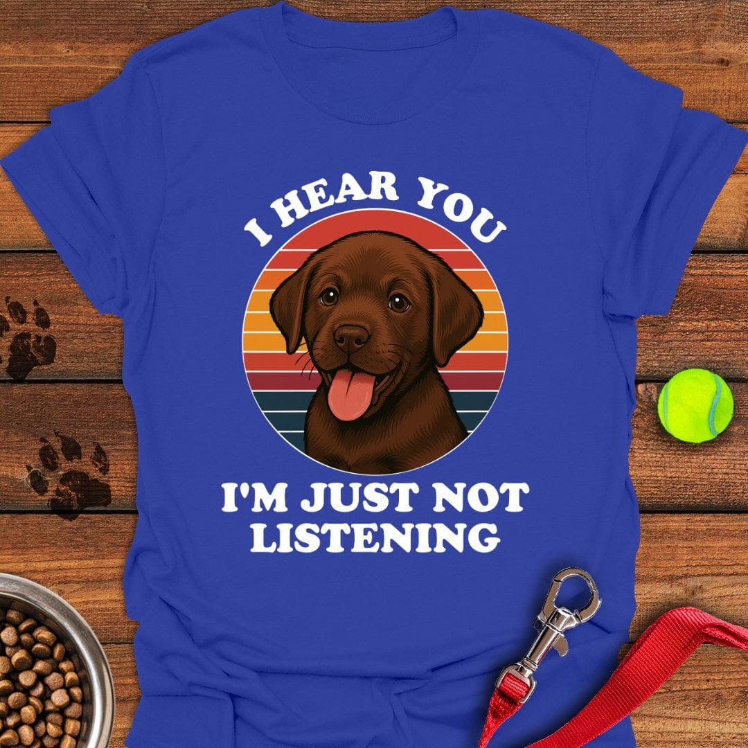 Funny Chocolate Labrador Puppy T-Shirt Royal