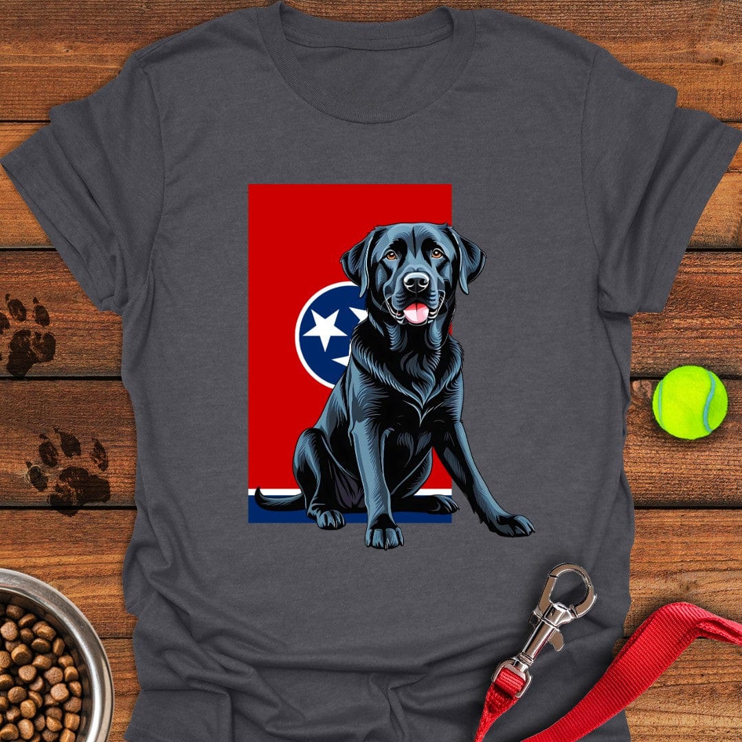 Black Labrador Tennessee Flag T-Shirt Dark Heather