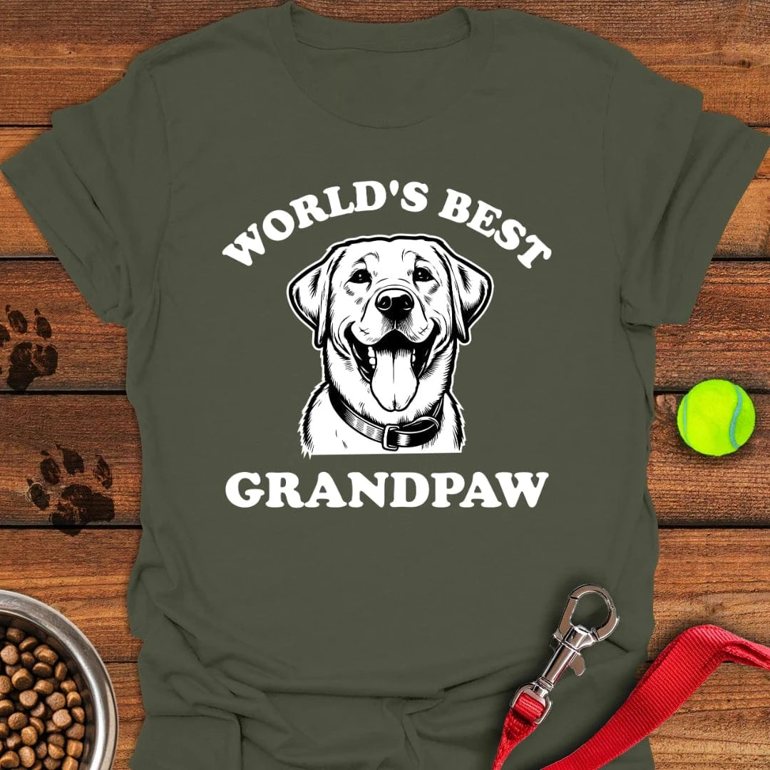 Best Grandpaw Lab T-Shirt Military Green