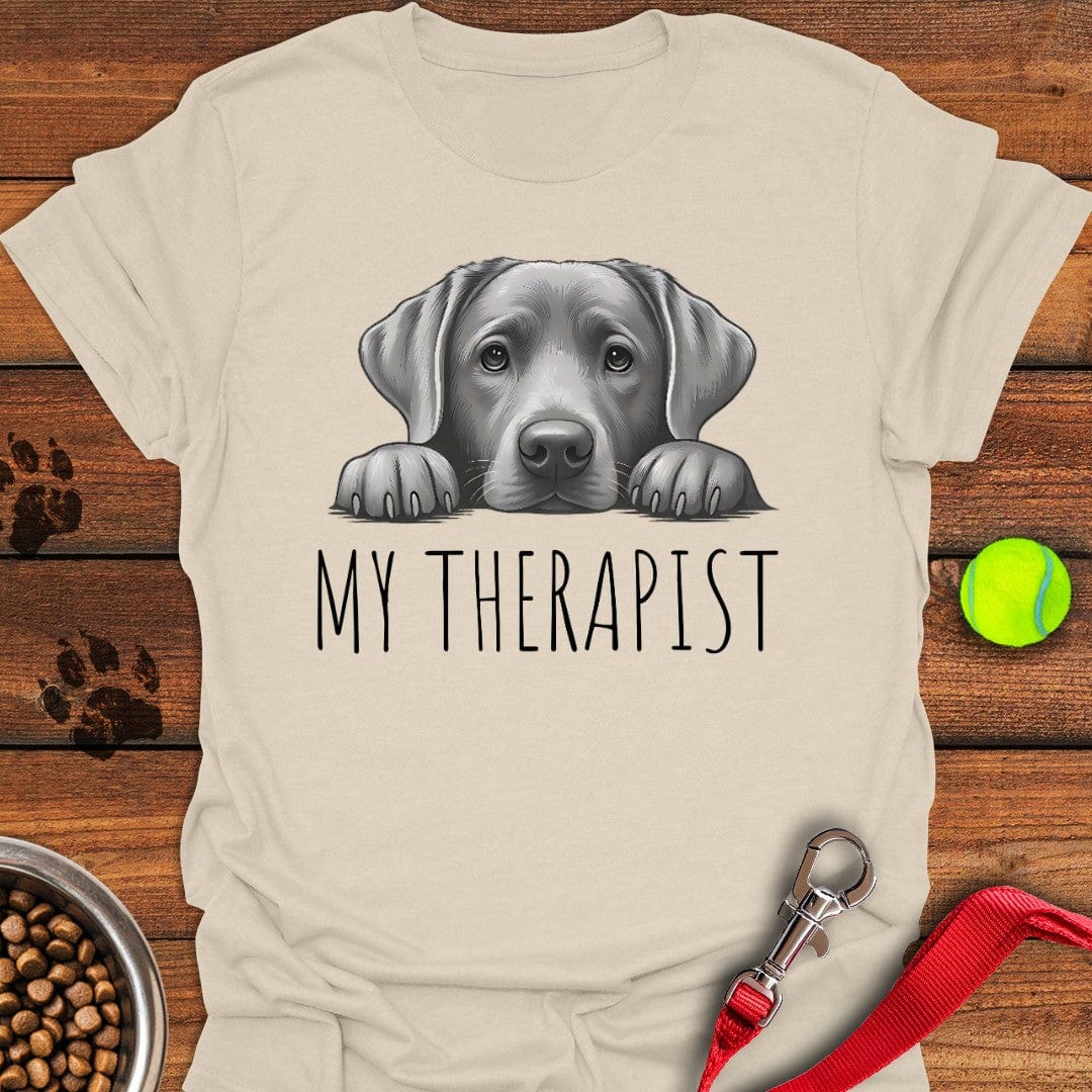 My Therapist Silver Lab T-Shirt Natural