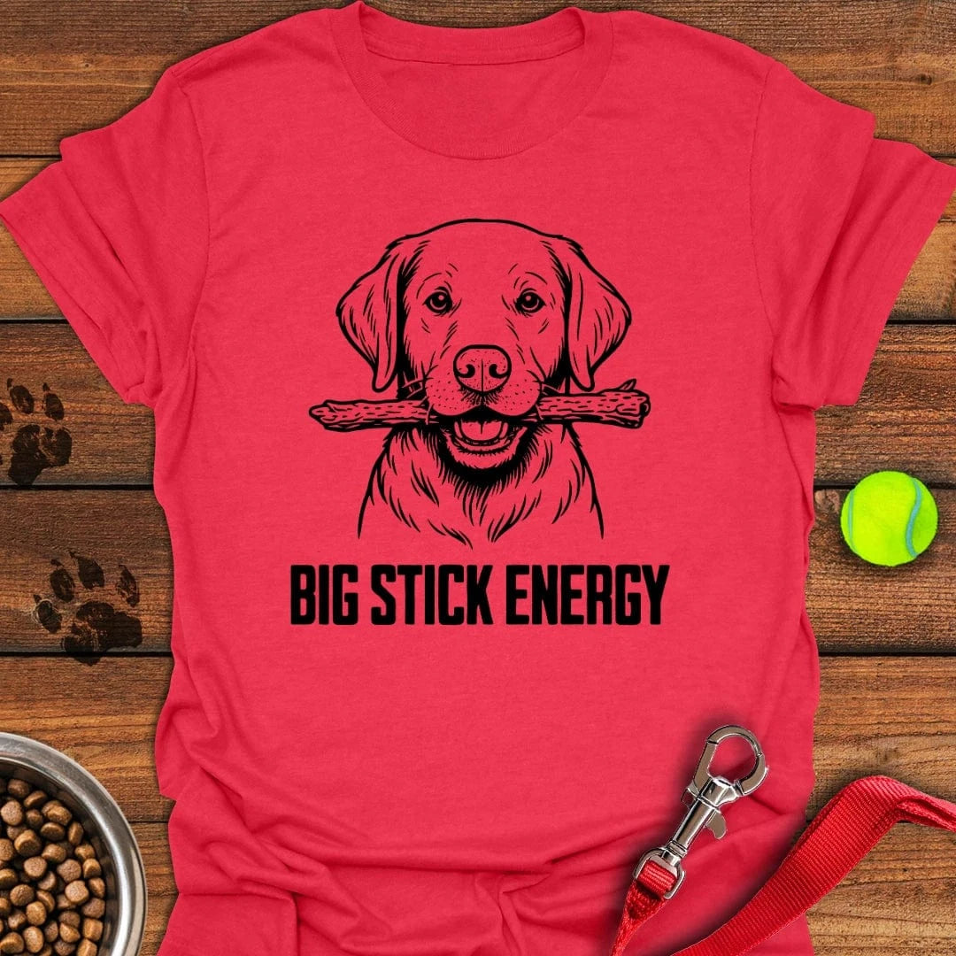 Labrador Big Stick Energy T-Shirt Heather Red