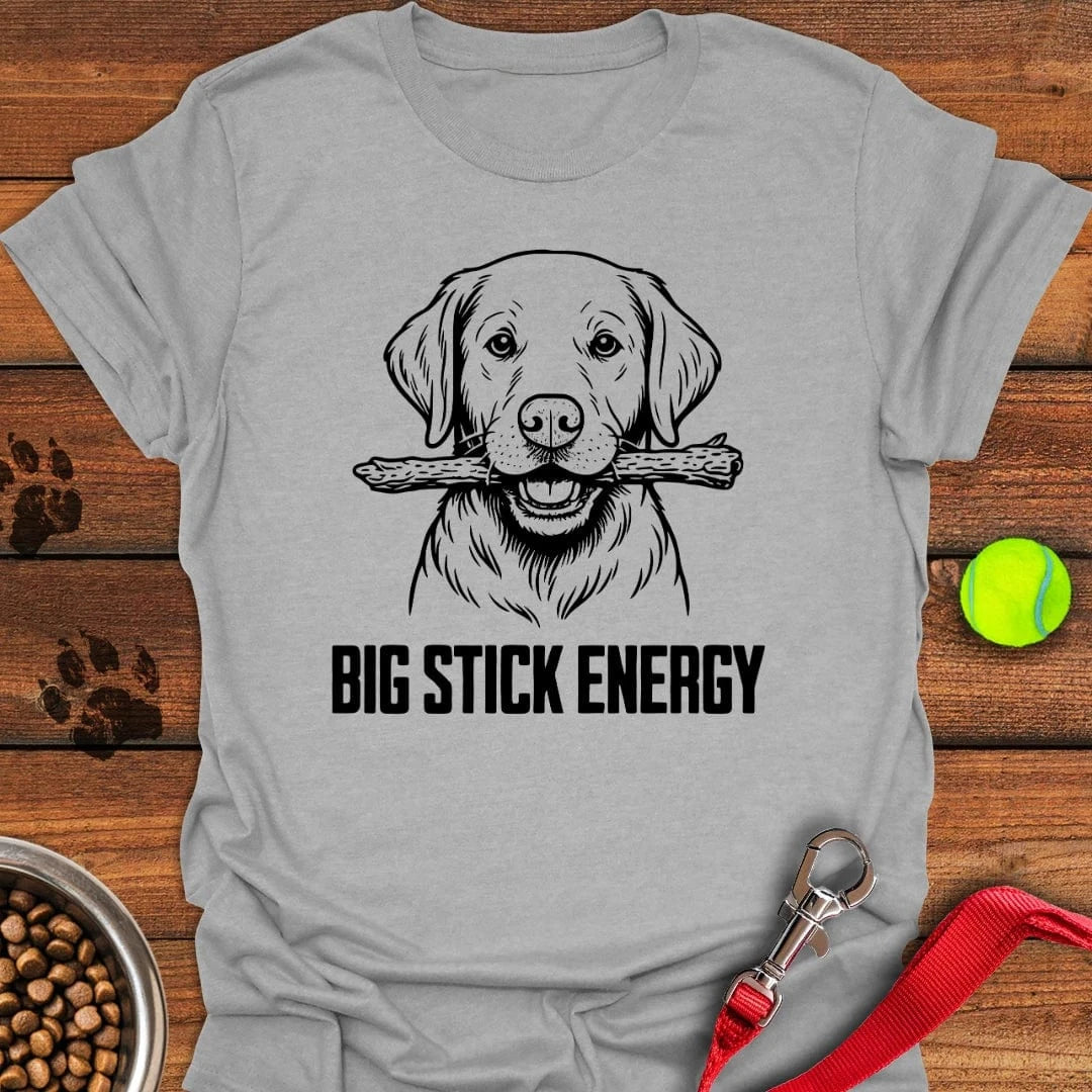 Labrador Big Stick Energy T-Shirt Sport Grey