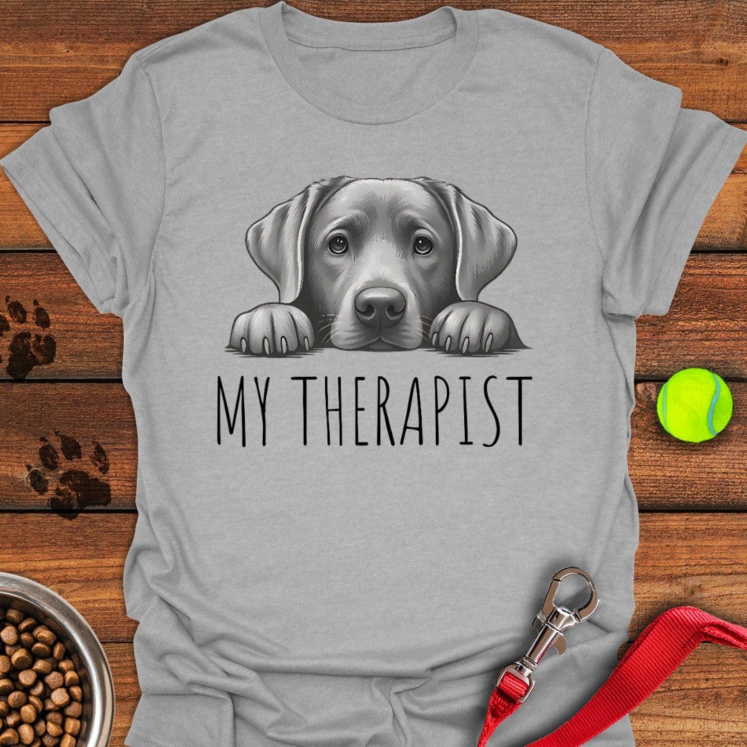 My Therapist Silver Lab T-Shirt Sport Grey