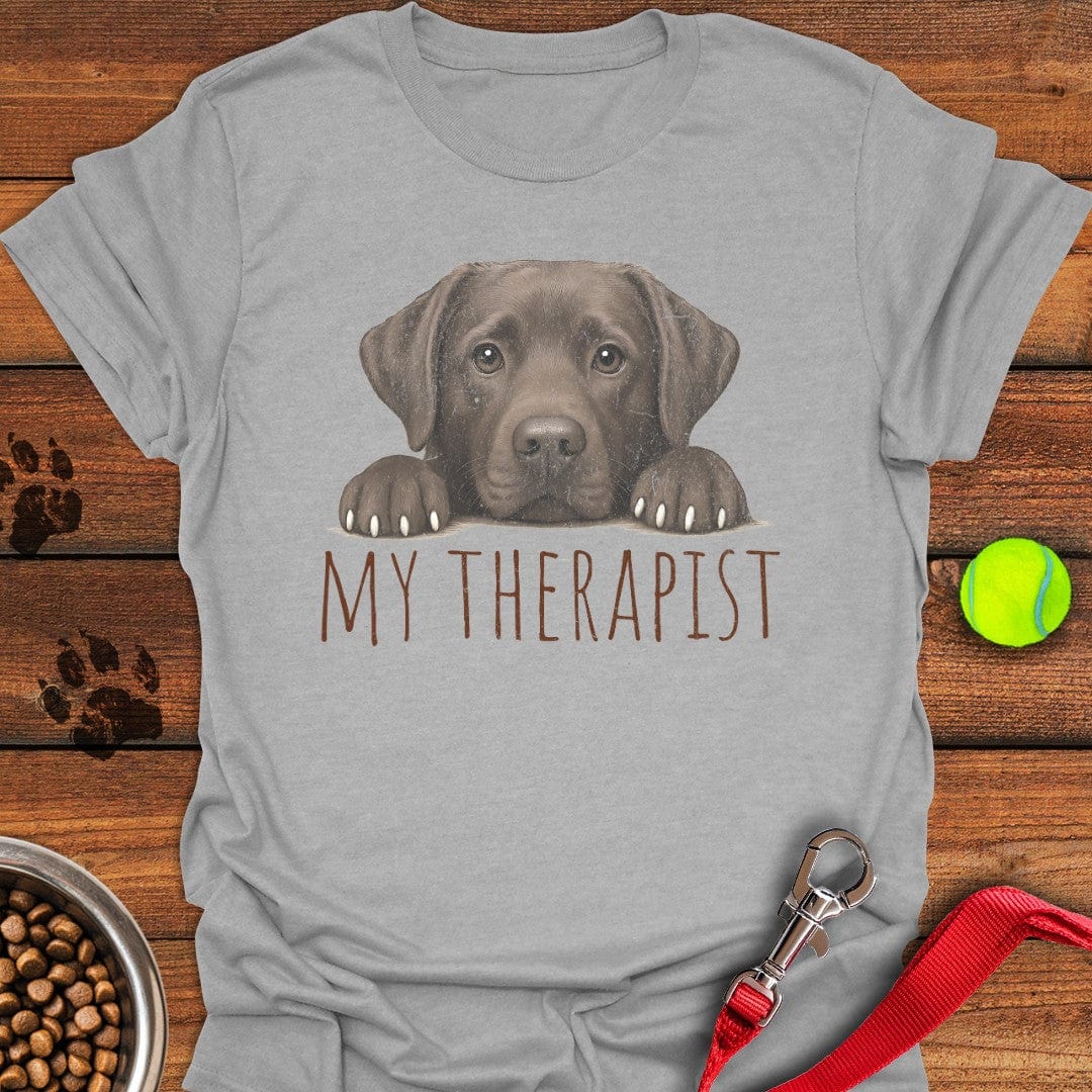 My Therapist Chocolate Lab T-Shirt Sport Grey