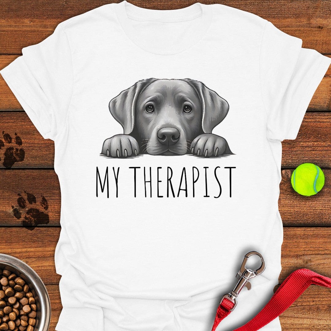My Therapist Silver Lab T-Shirt White