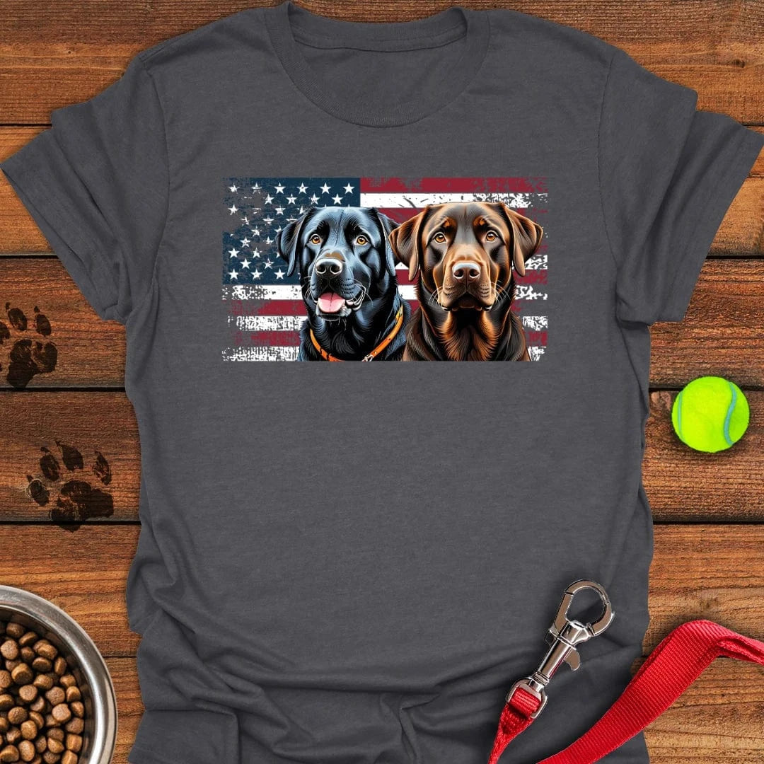 Chocolate & Black Labrador T-Shirt Dark Heather