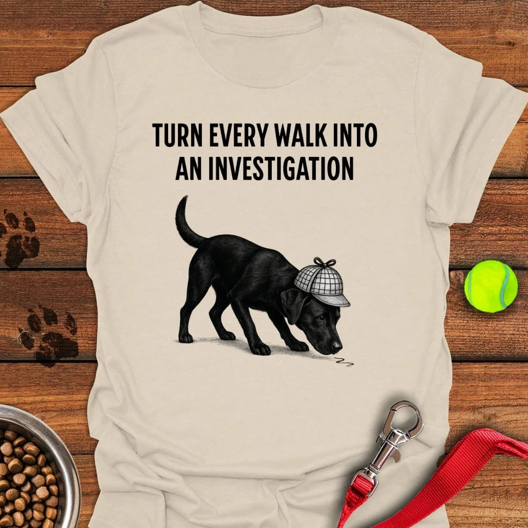 Black Labrador Detective T-Shirt Natural