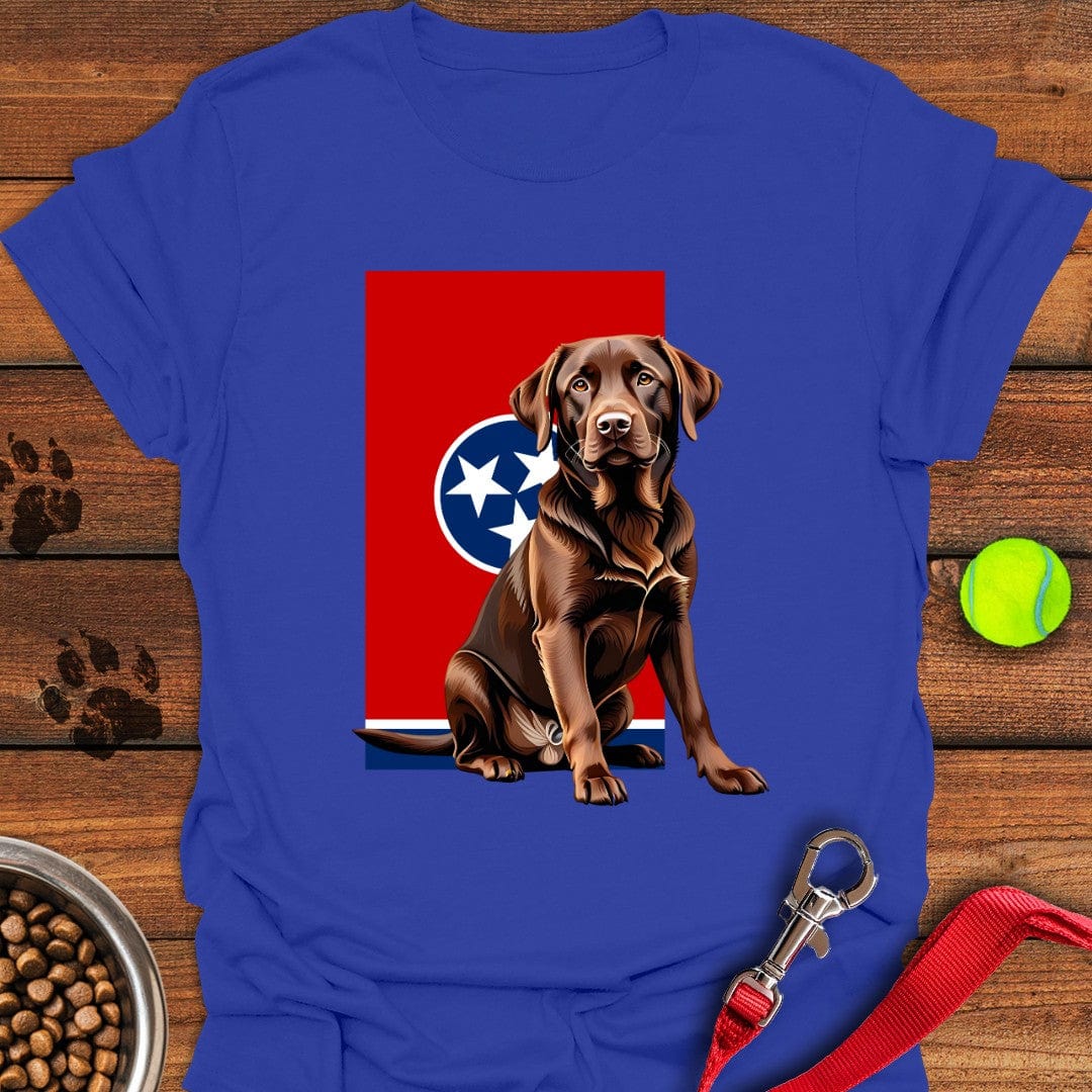 Chocolate Labrador Tennessee Flag T-Shirt Royal