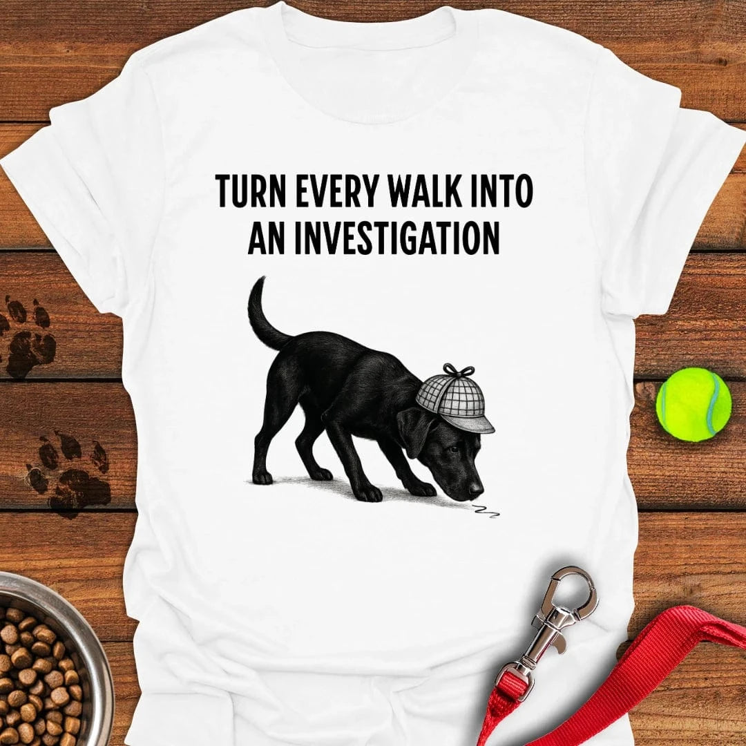 Black Labrador Detective T-Shirt White