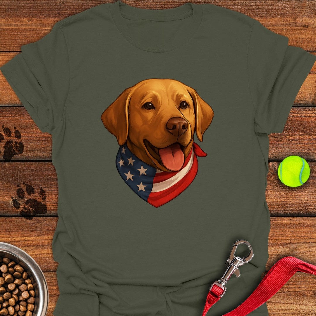 Yellow Labrador USA Bandana T-Shirt Military Green