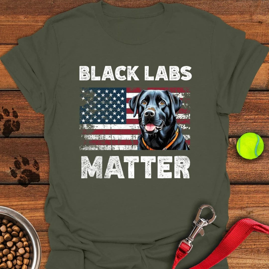 Black Labs Matter T-Shirt Military Green