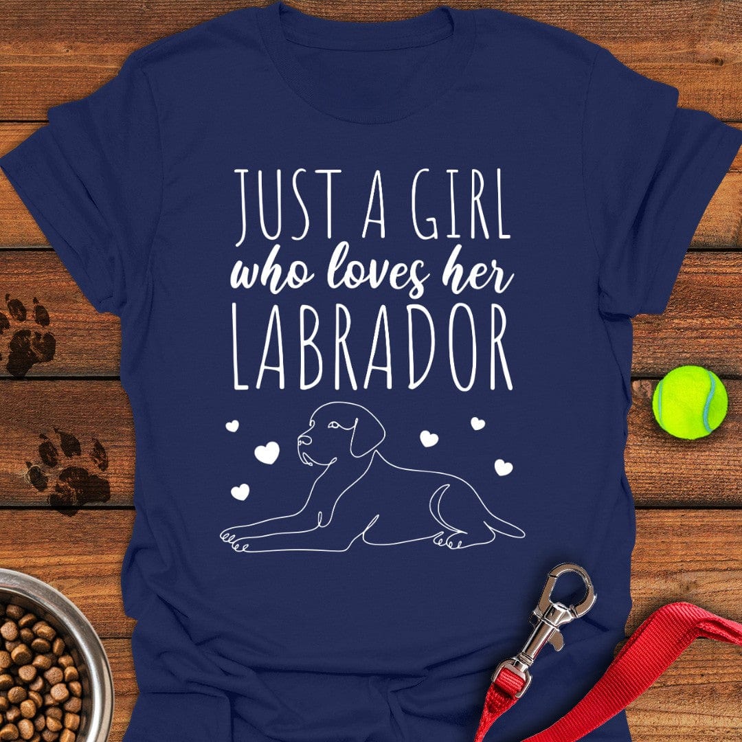Just a Girl Who Loves Her Lab T-Shirt Navy