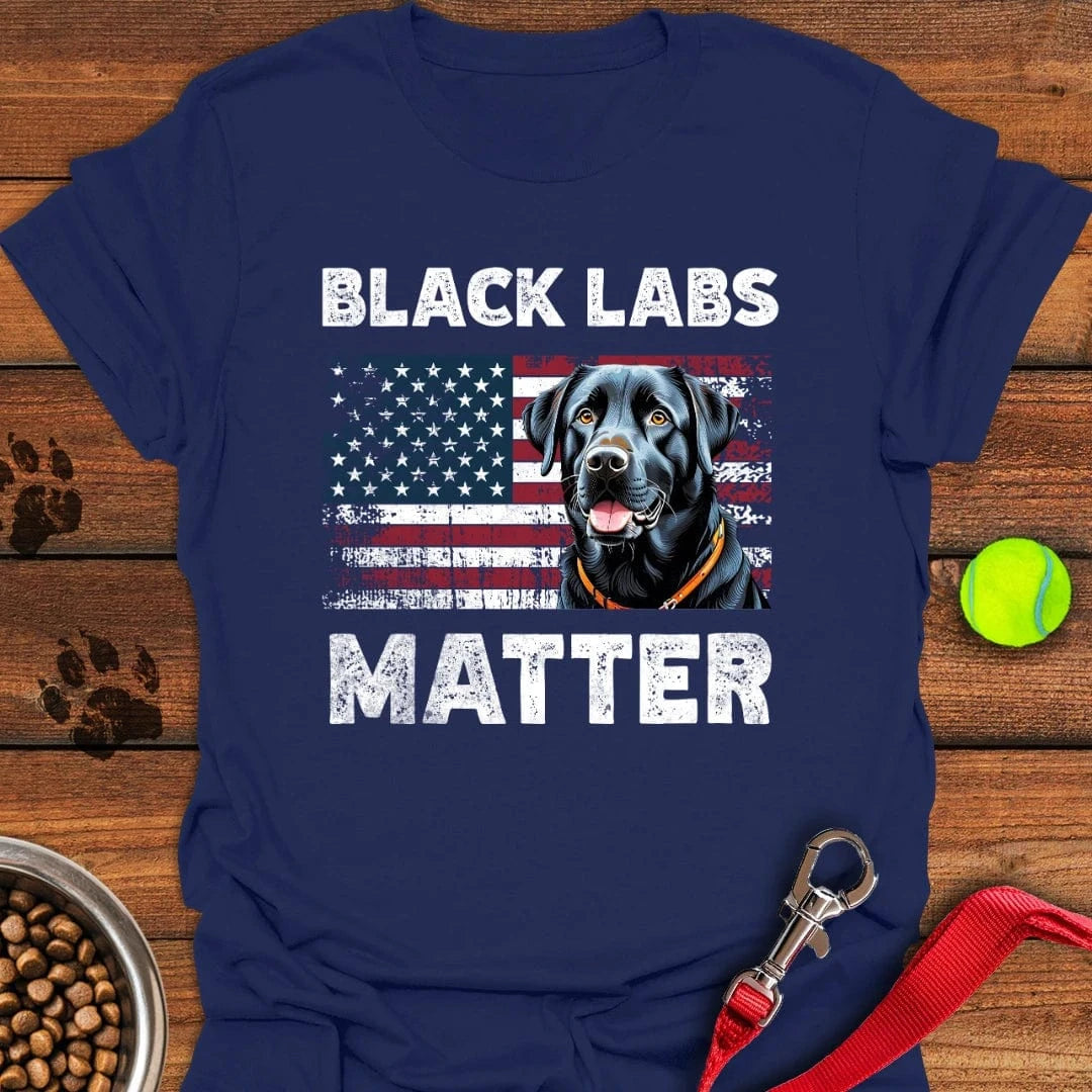 Black Labs Matter T-Shirt Navy